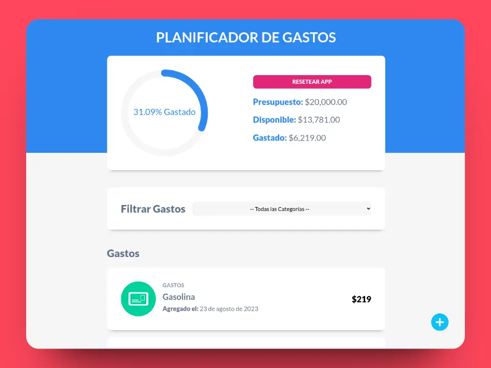 Imagen del proyecto de Planificador de Gastos